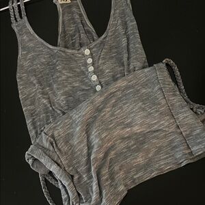 Lagaci Women's Heather Gray Pajama Set